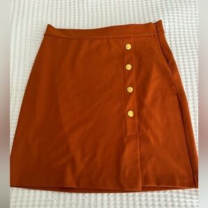 New Michael Kors Elegant Rust Button-Accent Mini Skirt